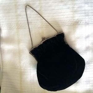 Vintage Black Velvet Purse